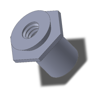 STCO1-632-8, STandoff, COncealed head, stainless steel, #6-32 thread, .062" sheet thickness